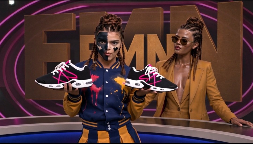 Lily on the EMN desk with the Starlet X dance trainers