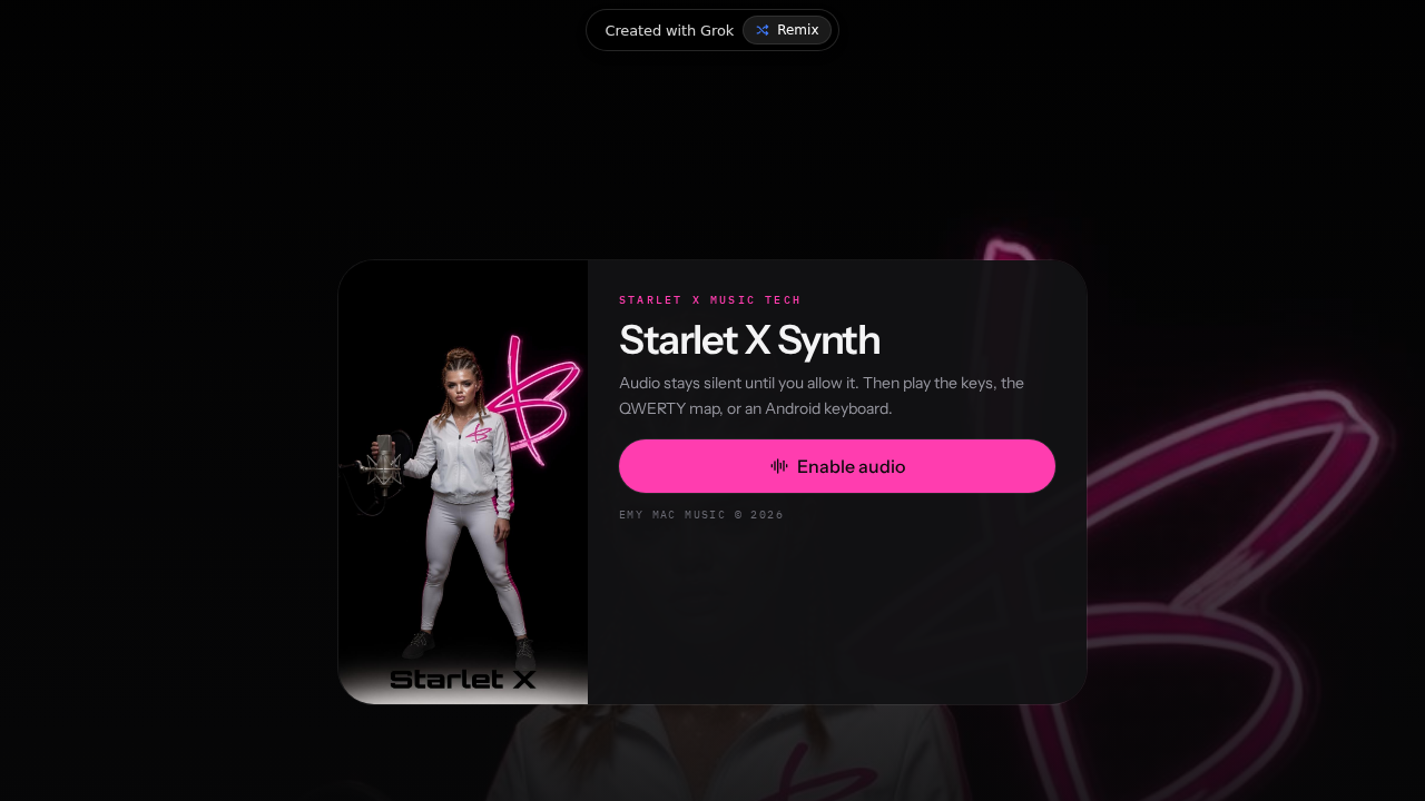 Starlet X Synth playing surface
